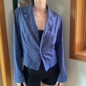 NWT Blue Cotton Twill Peruvian Connection Blazer